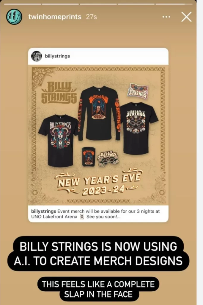 Billy Strings AI T-Shirt Controversy on Social Media